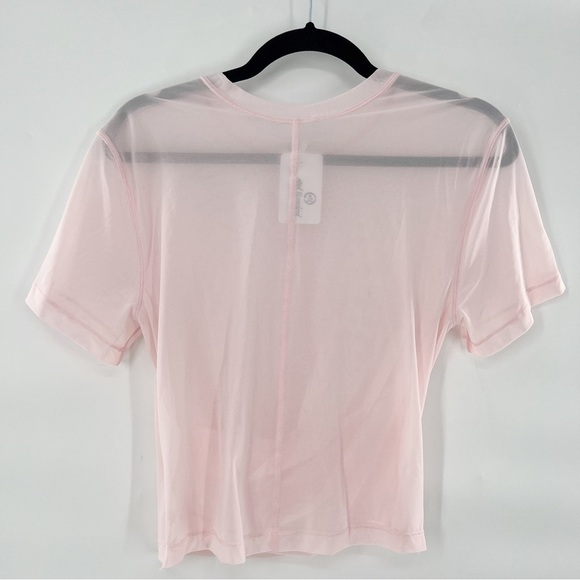 LULULEMON mesh short sleeve twist front top size 4 - Picture 2 of 4